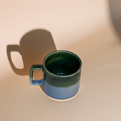 Glazed Ceramic Cup- Blue/Green